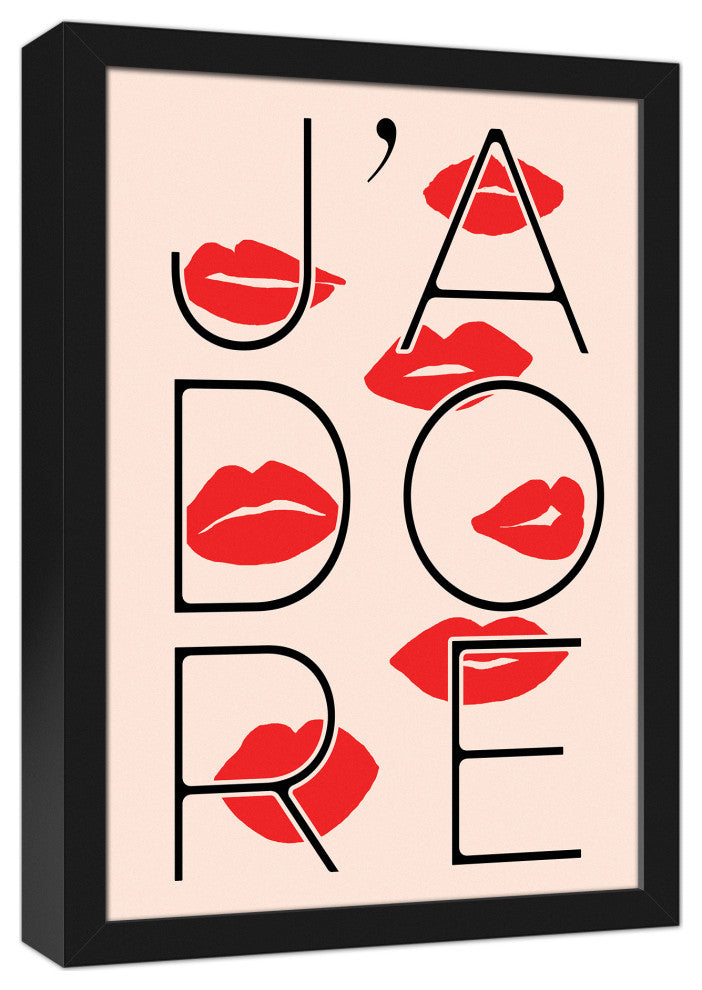 J'adore 12x18 Black Framed Canvas
