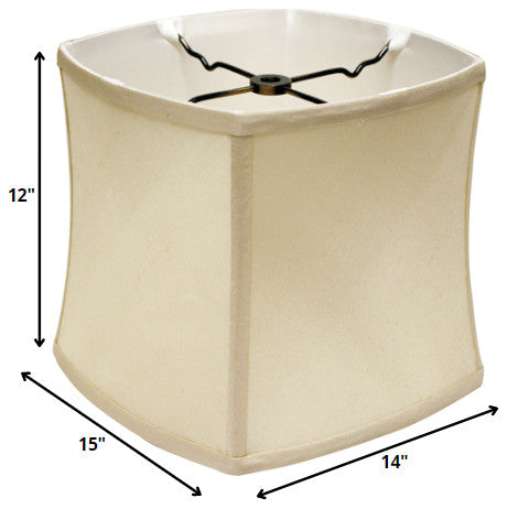 15" Ivory Soft Box Pongee Silk Lampshade