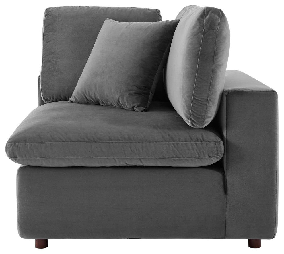 Sectional Sofa Set, Velvet, Gray, Modern, Living Lounge Hotel Hospitality