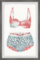 "Flamingo Summer Swimsuit" Framed Painting Print, 8"x12"