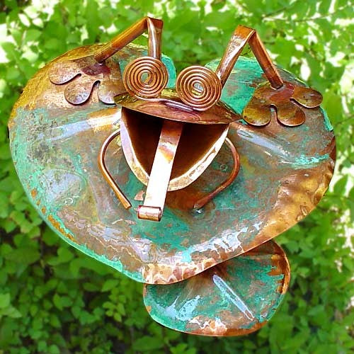 Copper Frog Garden Stake