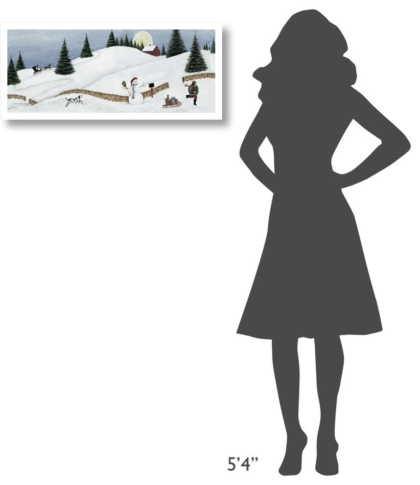 "Christmas Valley Snowman Crop" Paper Print by David Carter Brown, 32"x14"