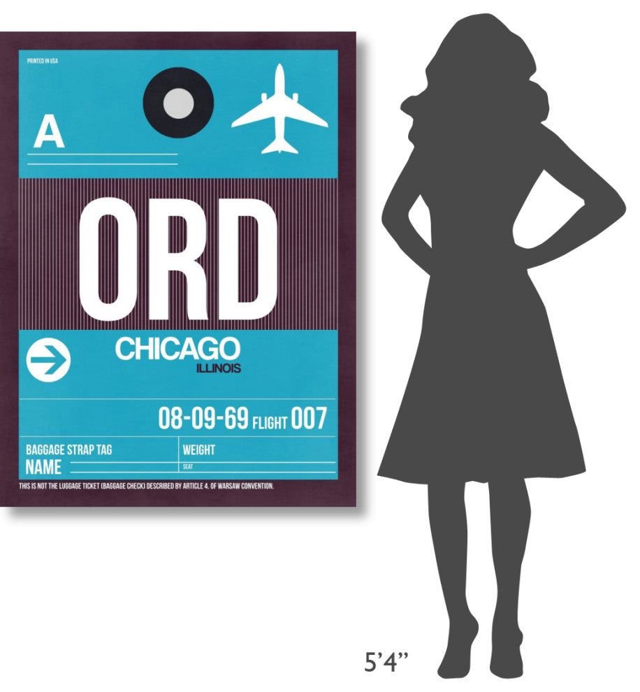 "ORD Chicago Luggage Tag 1" Fine Art Print