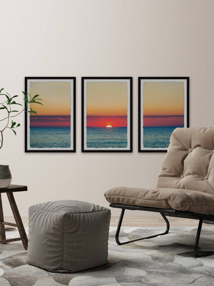 Sunset State of Mind Triptych, Set of 3, 24x36 Panels