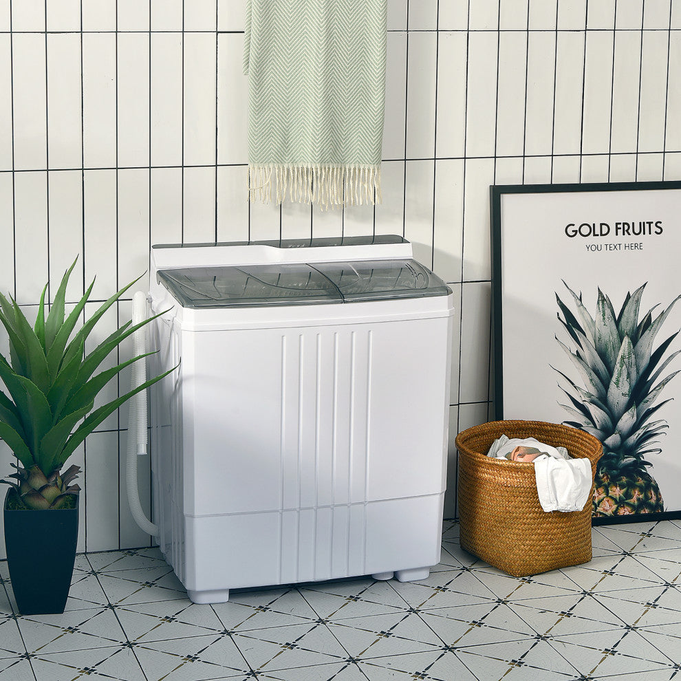 Costway 21LBS Portable Compact Mini Twin Tub Washing Machine Drain Pump Spinner