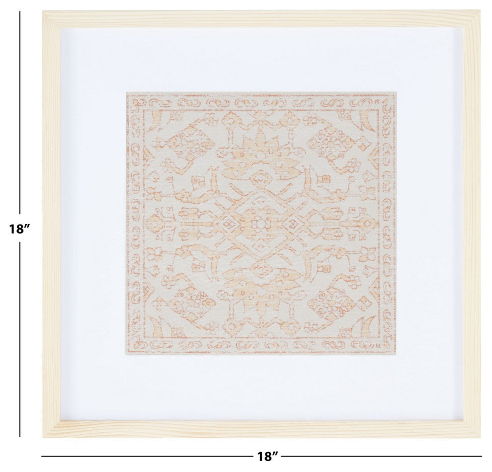 Safavieh Stenquist 18" Gold//Beige Framed Textile Wall Art