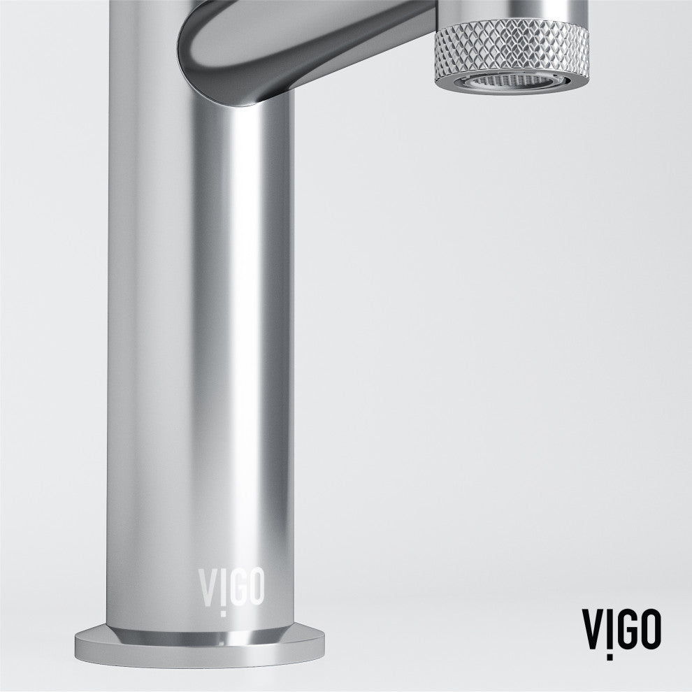 VIGO Sterling 7" H Single Handle Single Hole Bathroom Faucet, Chrome, Without Extras