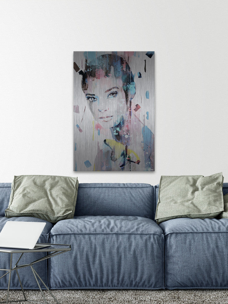 "Pretty Face" Painting Print on Brushed Aluminum, 8"x12"