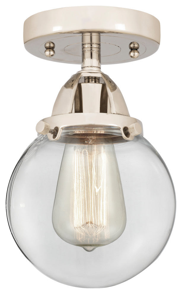 Beacon Semi-Flush Mount, Polished Nickel, Clear, Clear