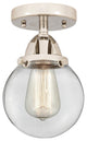Beacon Semi-Flush Mount, Polished Nickel, Clear, Clear