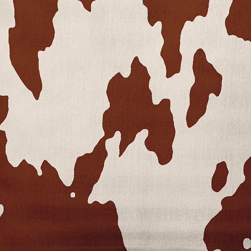 20" x 20" Moo Print Indoor/Outdoor Polyester Throw Pillow, Oak