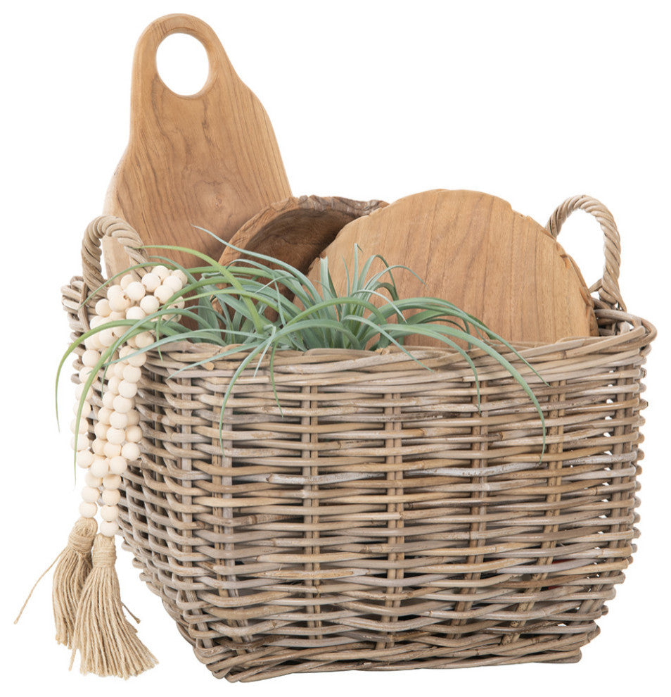 Kobo Rectangular Storage Basket, Large, Gray-Brown