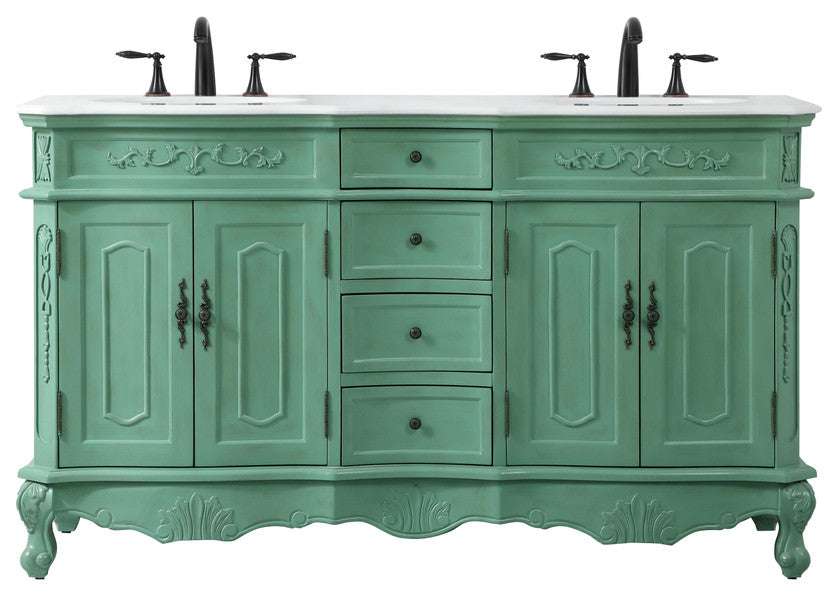 72" Double Bathroom Vanity, Teak