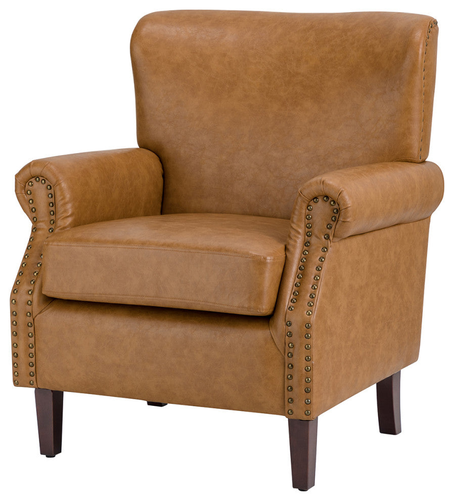Jose Vegan Leather Armchair, Camel