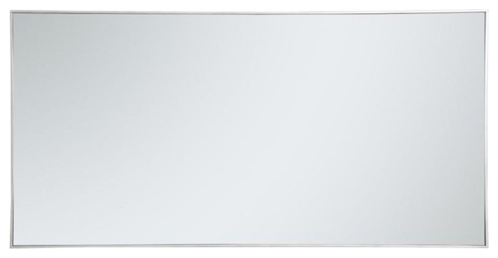 Elegant Decor Eternity 72" x 36" Contemporary Metal Frame Mirror in Silver