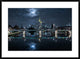 "Frankfurt At Full Moon" Framed Digital Print by Mike Match-Photo, 38"x28"