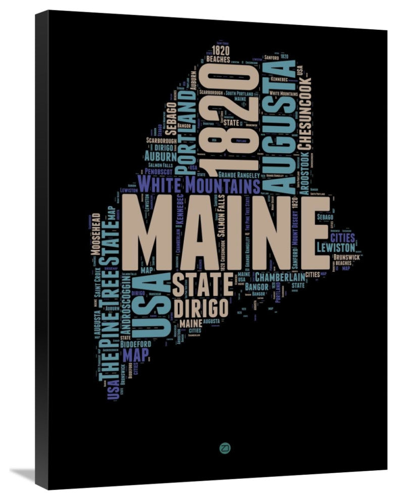 "Maine Word Cloud 1" Fine Art Print