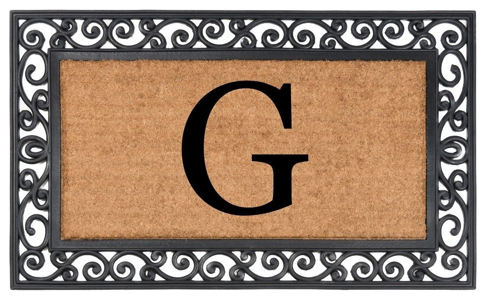 Classic Monogrammed Rubber Welcome Mat, G