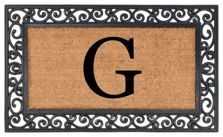 Classic Monogrammed Rubber Welcome Mat, G