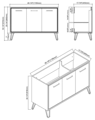 Bonnie 48" Single Bathroom Vanity Set Ceramic, Glossy White