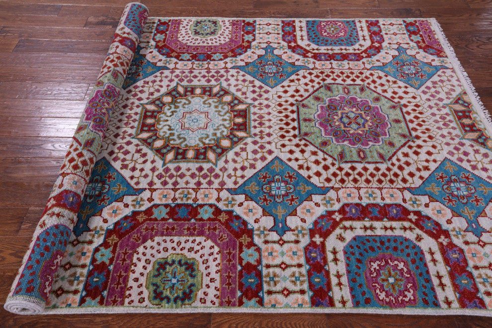 Mamluk Hand Knotted Wool Rug 5' 11" X 9' 2" - Q15869