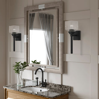 Aragon 1 Light Black Vanity Sconce