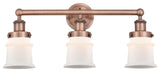 Canton 3-Light 23" Bath Vanity Light, Antique Copper Finish, Matte White Shade