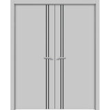 Solid French Double Doors 48 x 84 | Planum 0016 Grey Matte with