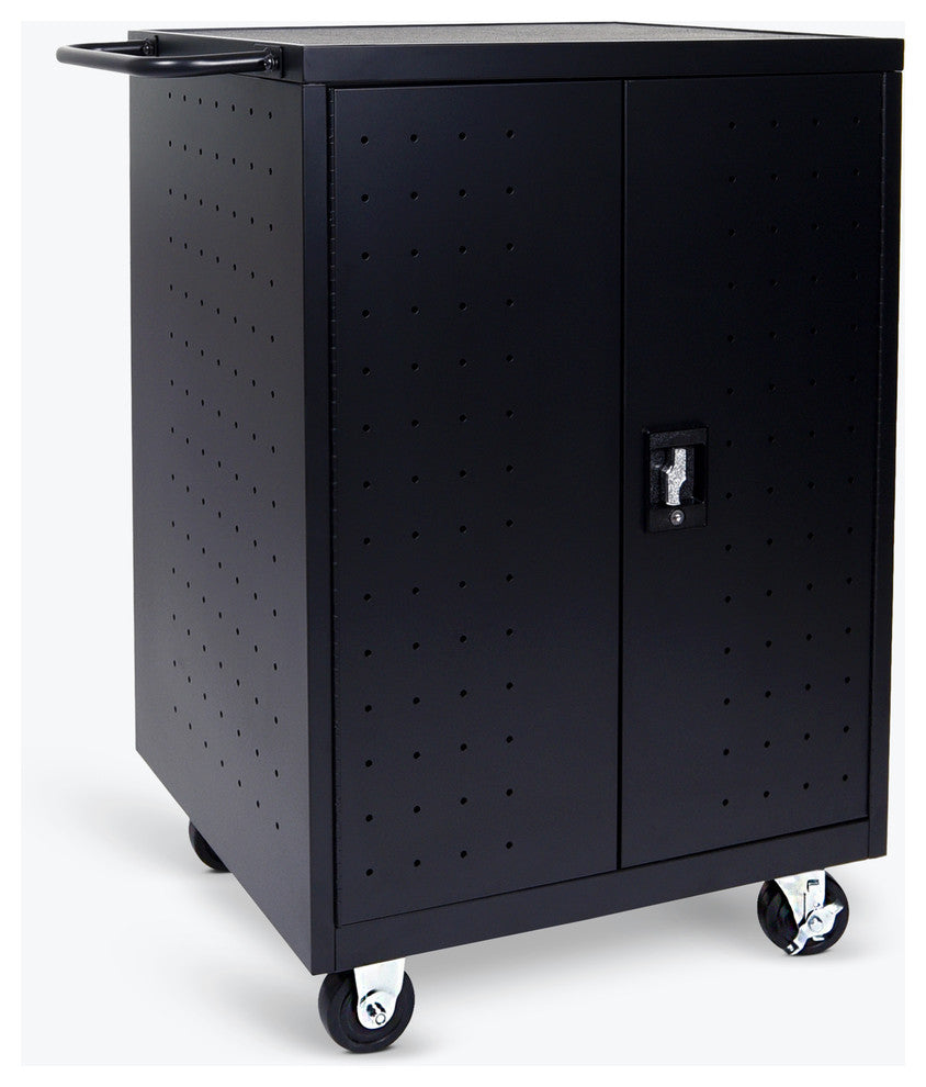 Luxor Black 24 Laptop Computer Charging Cart