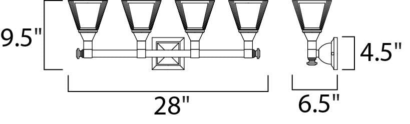 Maxim Lighting Brentwood 4-Light Bath Vanity Satin Nickel - 11079FTSN