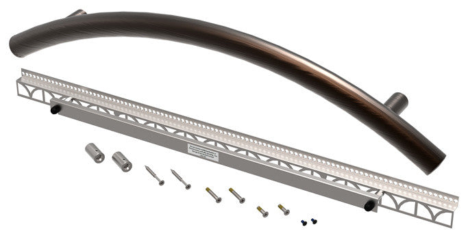 TileWare Victoria Series Radius Grab Bar 24" Traditional, Oil Rubbed Bronze