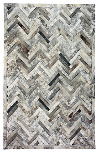 Cowhide Patchwork Rug, Plutus, Slate, 8'x10'