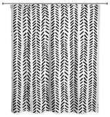 Modern Herringbone Shower Curtain, Black