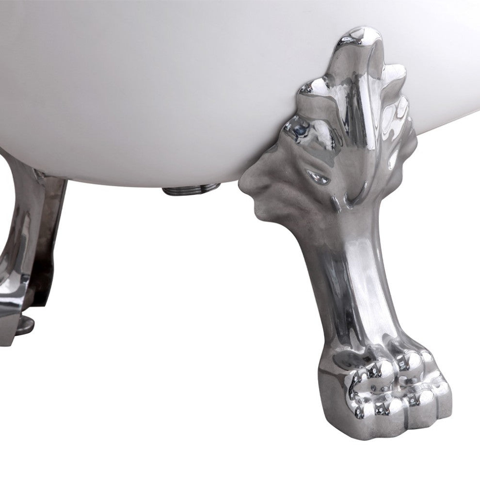 ARIEL 59" Acrylic Freestanding Bathtub Polished Chrome and Overflow Drain