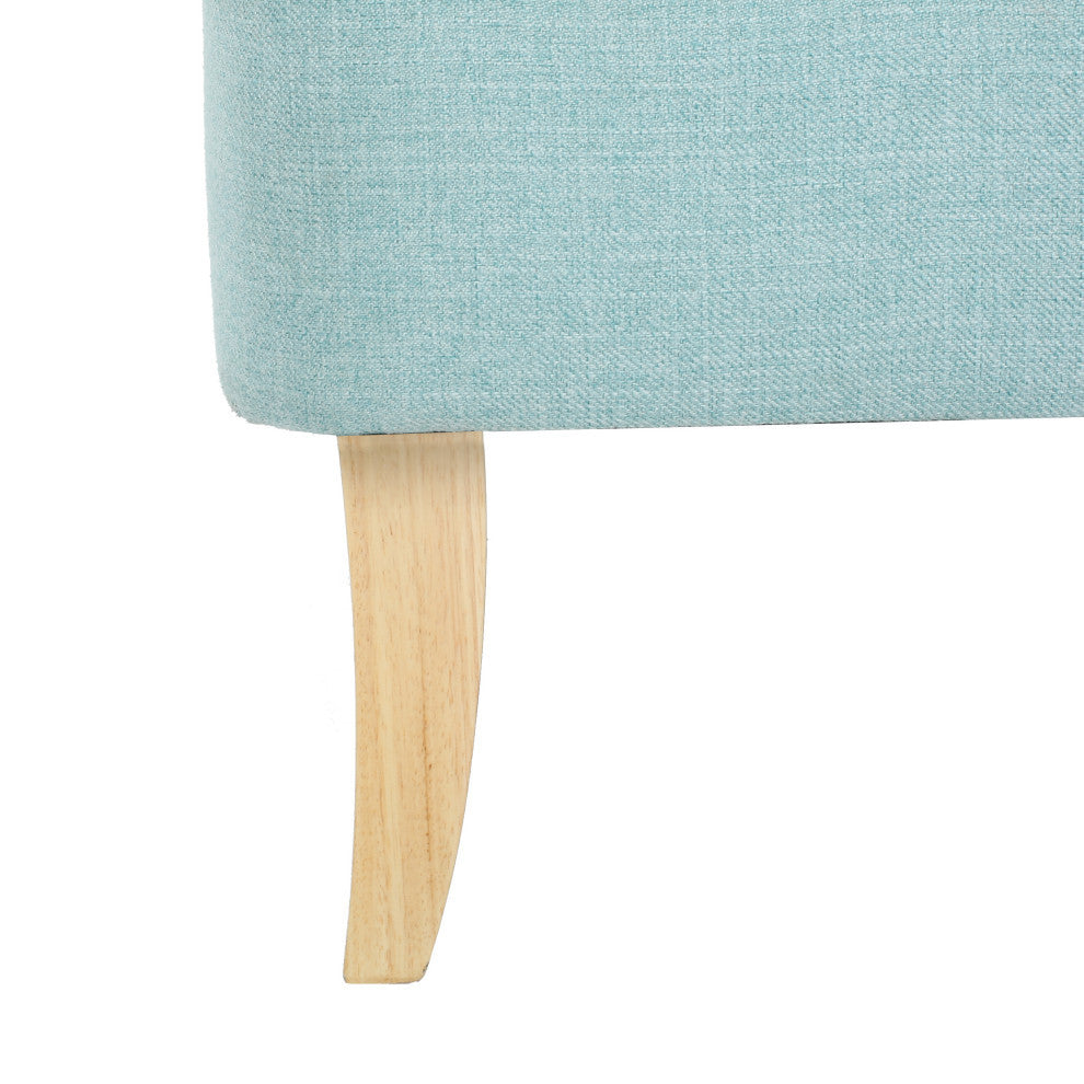 GDF Studio Shelby Mid Century Modern Fabric Loveseat, Light Blue