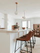 Estee Pendant, Opal Etched Glass, Finish: Aged Brass
