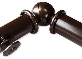 Mabel 13/16 inch Corner Window Curtain Rod, Cocoa, 48-84"