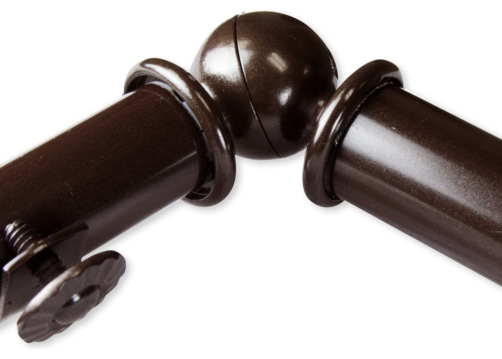 Mabel 13/16 inch Corner Window Curtain Rod, Cocoa, 48-84"