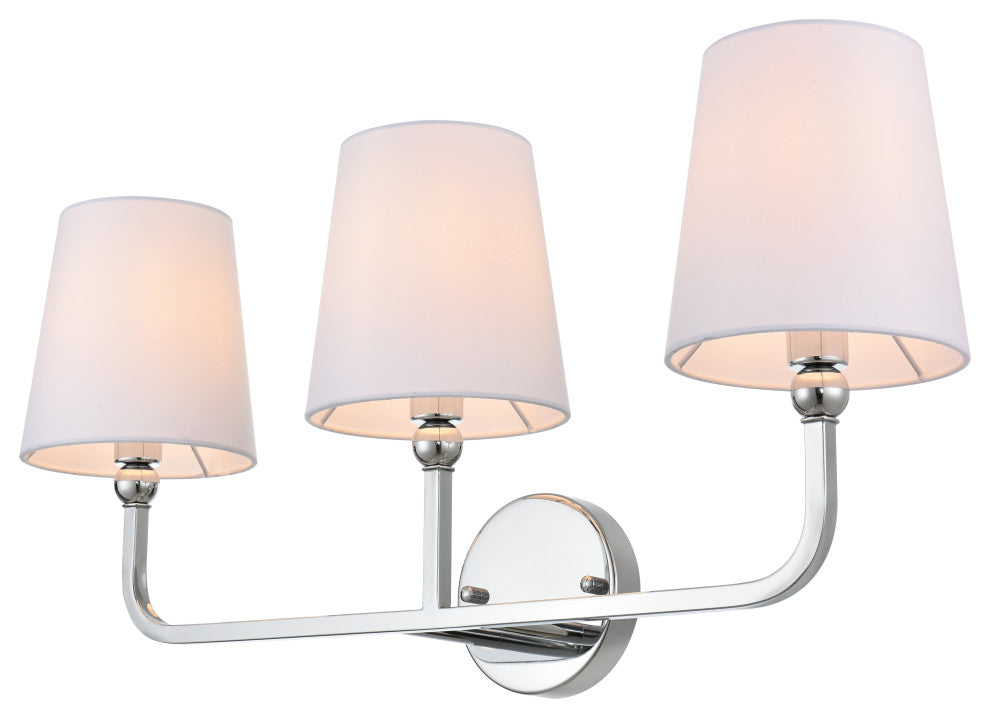 3 Light Chrome And Clear Bath Sconce