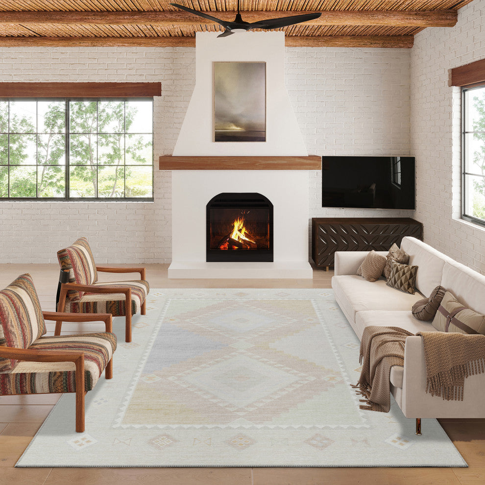 Indoor/Outdoor Phoenix PH2 Ivory Machine Washable 8' x 10' Rug