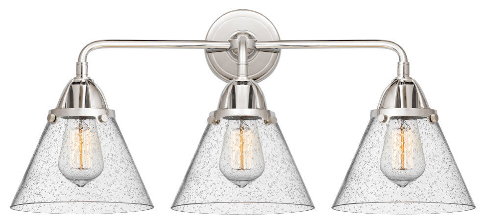 Large Cone Bath Vanity Light, Polished Chrome, Seedy, Seedy