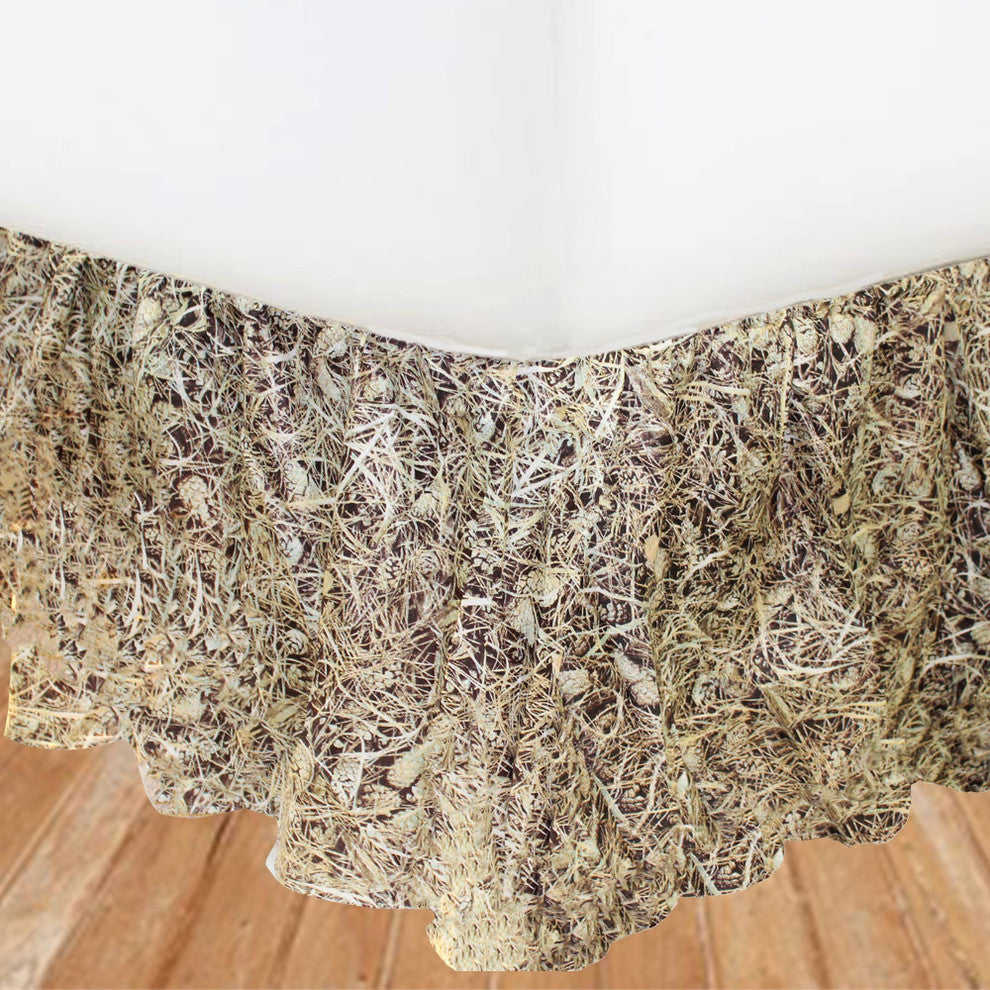 Pinecone Luxury Dust Ruffle Bed Skirt, Queen