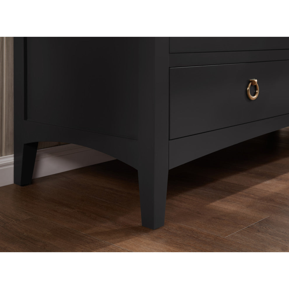 Legion Furniture WS2518 Series Bathroom Sink Vanity, Tricorn Black, 60", Artificial Stone Top, Double Sink