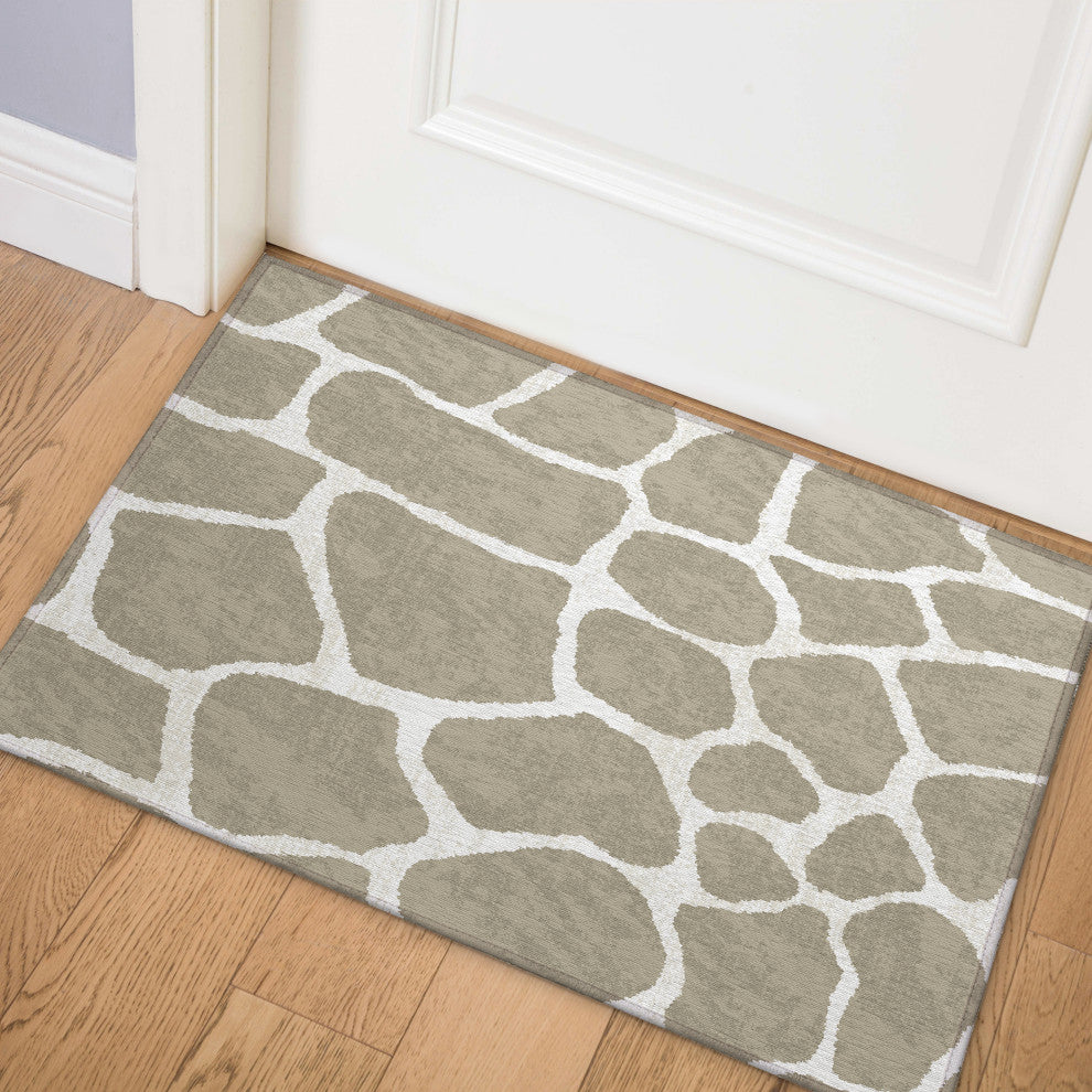 Indoor/Outdoor Mali ML4 Stone Machine Washable 1'8" x 2'6" Rug