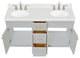 Ariel Hamlet 60" Double Oval Sink Bathroom Vanity, Carrara Quartz