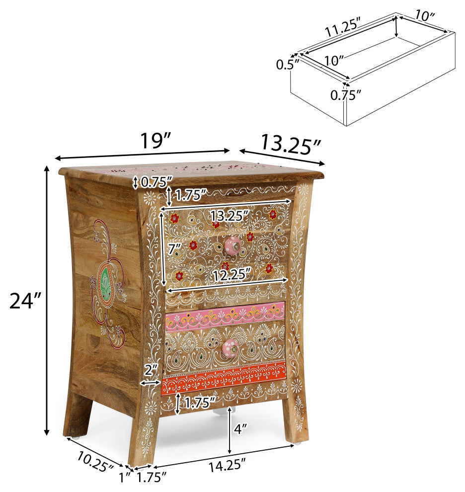 Ingersol Mango Wood Nightstand