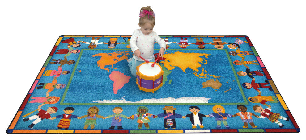 Kid Essentials Rug, Hands Around the World, 7'8"x10'9"