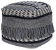 Boho Square Black and Gray Pouf Ottoman
