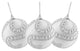 White and Silver Beaded and Glittered Christmas Ornaments, Set of 3