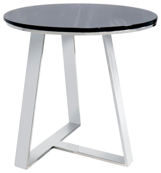 Pasargad Home Luxe Collection Steel & Glass End Table